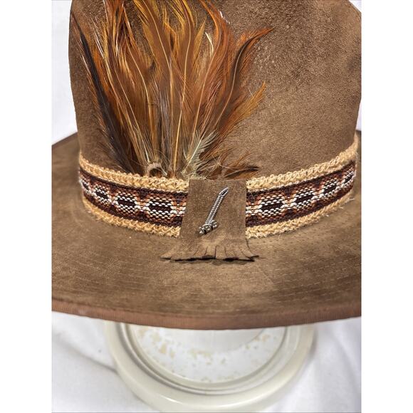 Vintage Stetson Canadian Suede Western Cowboy Hat W/Feather JBS Pin 7 1/2 main image 4